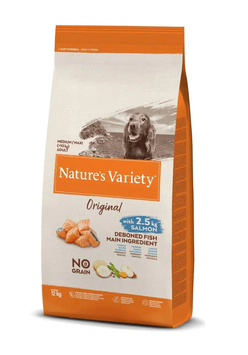 Nature's Variety Original Adult Medium/ Maxi Salmon No Grain (12 kg) - Onlinedierenwereld