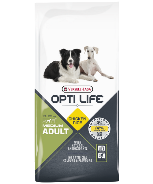 Opti Life Adult Medium 12,5 kg (op basis van Kip &amp; Rijst)