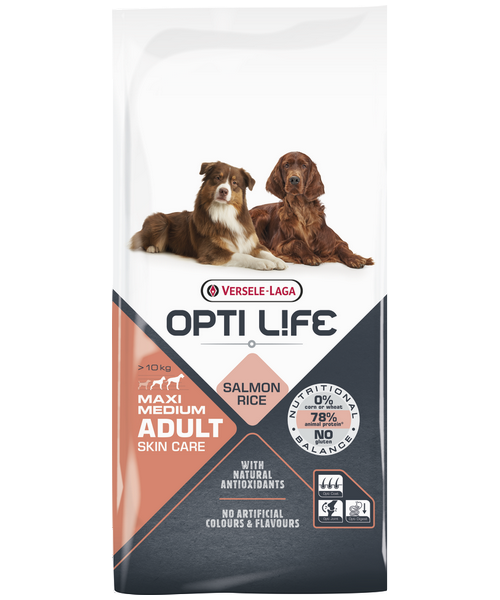 Opti Life Adult Skin Care Medium &amp; Maxi (Zalm &amp; rijst) - Onlinedierenwereld