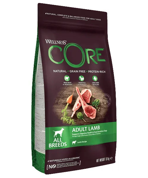 Wellness CORE Adult Lam (met prebiotische vezels en probiotica) - Onlinedierenwereld