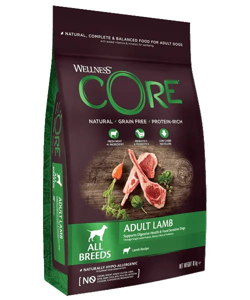 Wellness CORE Adult Lam (met prebiotische vezels en probiotica) - Onlinedierenwereld