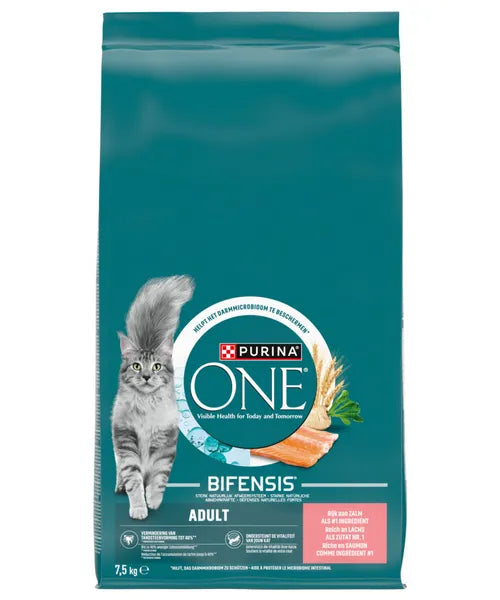 Purina One Adult Zalm met Volkoren Granen (met Bifensis) - Onlinedierenwereld