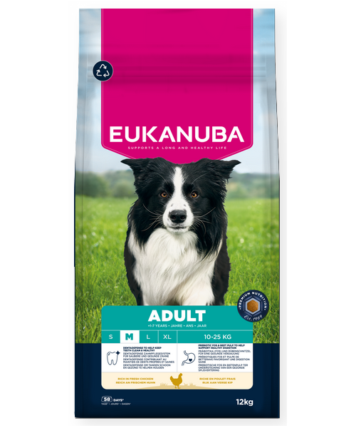 Eukanuba Adult medium breed Kip (bevat L-carnitine)