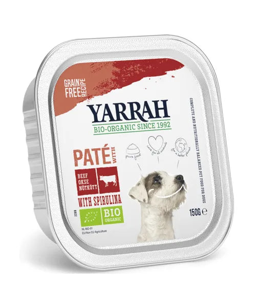 Yarrah Bio nat hondenvoer paté Rund (12x150g)