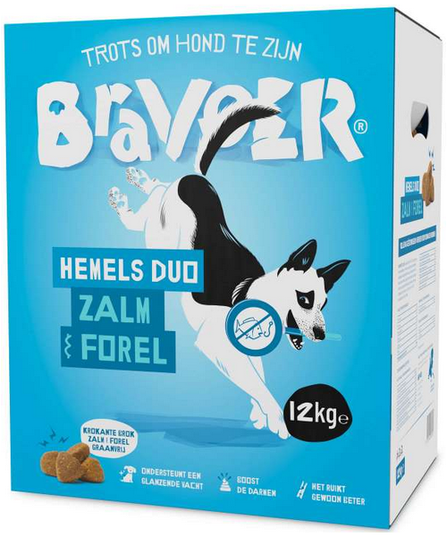 Bravoer Hemels Duo Zalm &amp; Forel 12 kg (Krokante brok)
