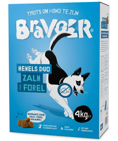 Bravoer Hemels Duo Zalm &amp; Forel 4 kg (Krokante brok)
