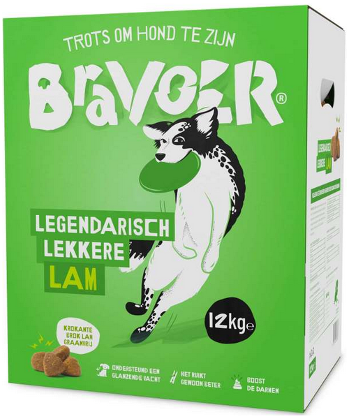 Bravoer Legendarisch Lekkere Lam 12 kg (Krokante brok)