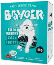Bravoer Super Sensitive Zalm &amp; Forel 15 kg (Geperste brok)