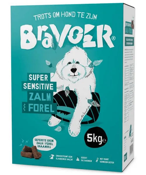 Bravoer Super Sensitive Zalm &amp; Forel 5 kg (Geperste brok)