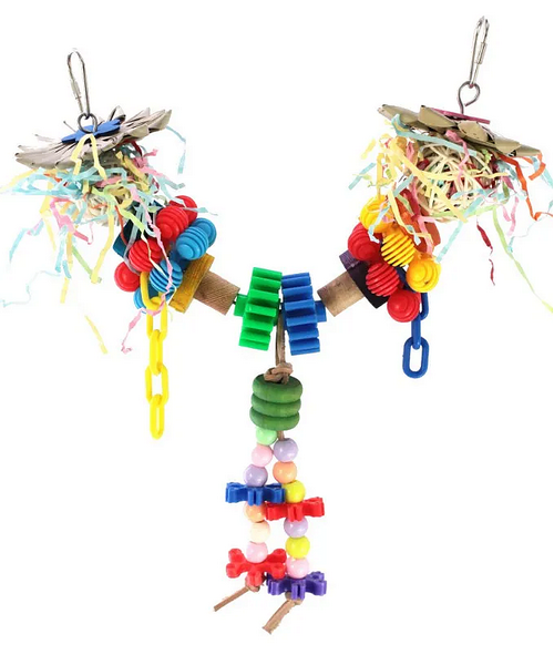 Keddoc juguete para pájaros Cadena con encanto Multicolor