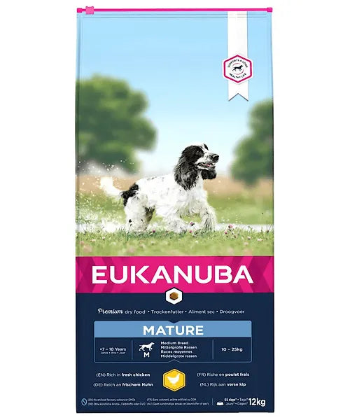 Eukanuba Mature Senior Medium Kip (bevat Glucosamine, Chondroïtinesulfaat en Taurine)