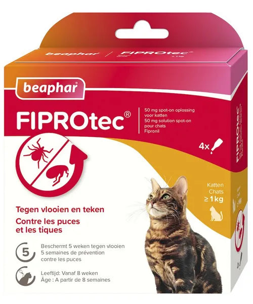 Beaphar FiproTec SpotOn Kat 4 pip - Onlinedierenwereld
