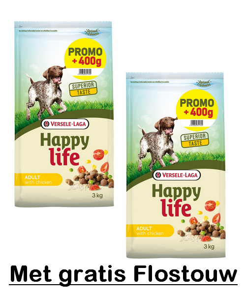 Happy Life Adult Promo (2x 3kg + 400g gratis Kip)