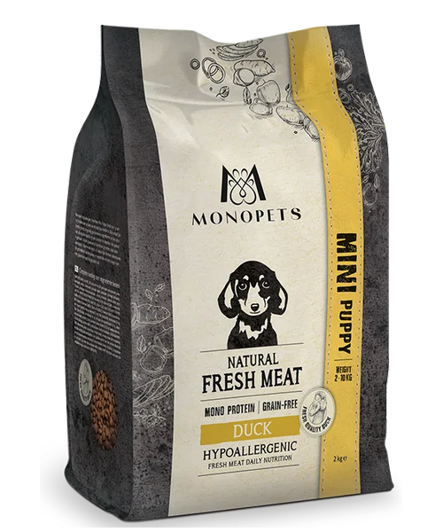 Monopets Hypoallergenic Fresh Meat Mini Puppy Duck - Onlinedierenwereld