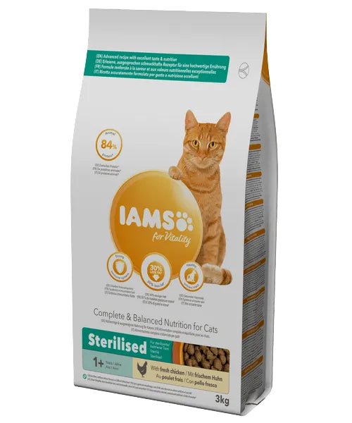 Iams Adult met Lam 3 kg (ondersteund gezondheid en vitaliteit)