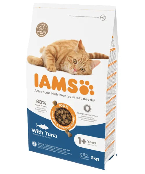 Aanbieding Iams Adult Tuna (ondersteunt gezondheid en vitaliteit) - Onlinedierenwereld