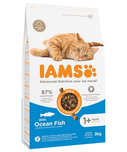 Aanbieding Iams Adult Zeevis (ondersteund gezondheid en vitaliteit)