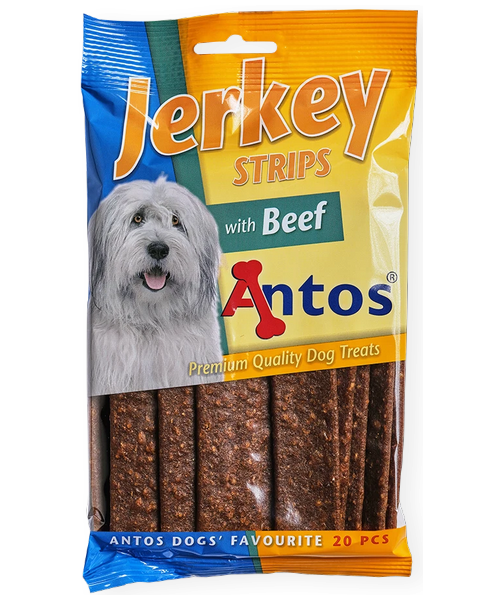 Antos Jerkey Strips Rund (bevat 20% rundvlees)
