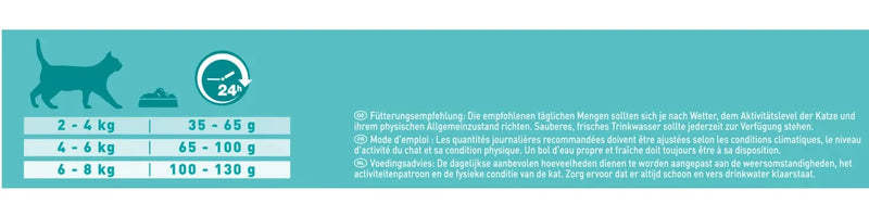 Voedingschema Purina One Adult Kip met Volkoren Granen
