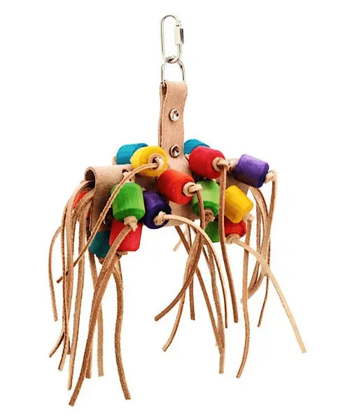 Keddoc vogelspeelgoed Leather string Multi-color - Onlinedierenwereld