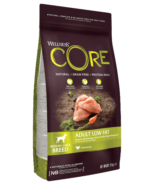 Wellness CORE Adult Low Fat Kalkoen (1,8 kg) (voor gesteriliseerde en gecastreerde honden)