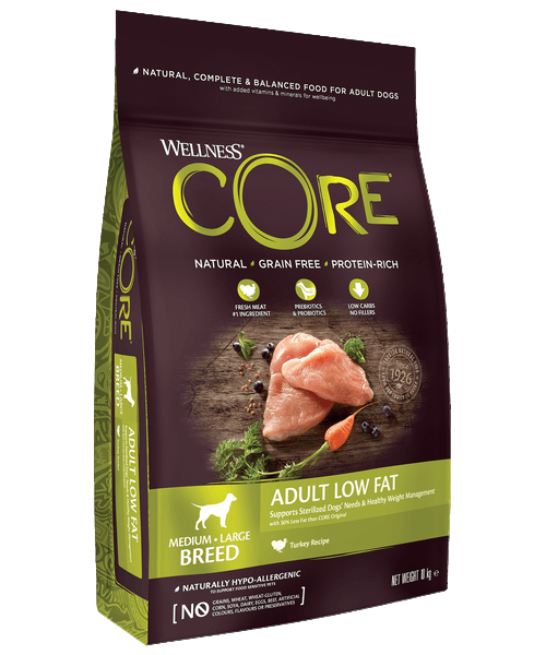 Wellness CORE Adult Low Fat Kalkoen (10 kg) (voor gesteriliseerde en gecastreerde honden)