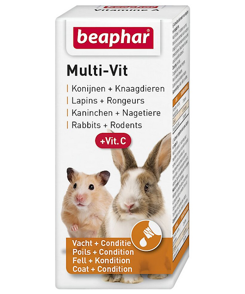 Beaphar Multi-Vit Knaagdieren 20ml (met  essentiële vitamine C)