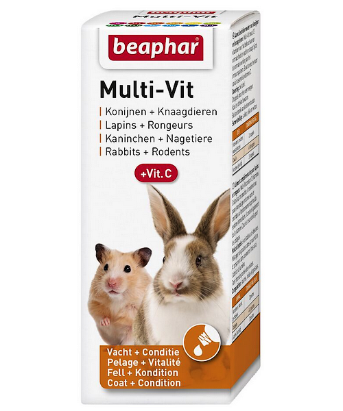 Beaphar Multi-Vit Knaagdieren 50ml (met  essentiële vitamine C)