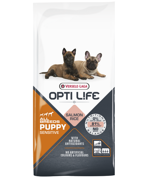Opti Life Puppy Sensitive All Breeds (op basis van Zalm & Rijst)