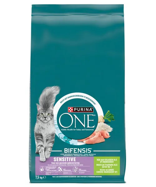 Purina One Sensitive Kalkoen en Rijst (met Bifensis) - Onlinedierenwereld