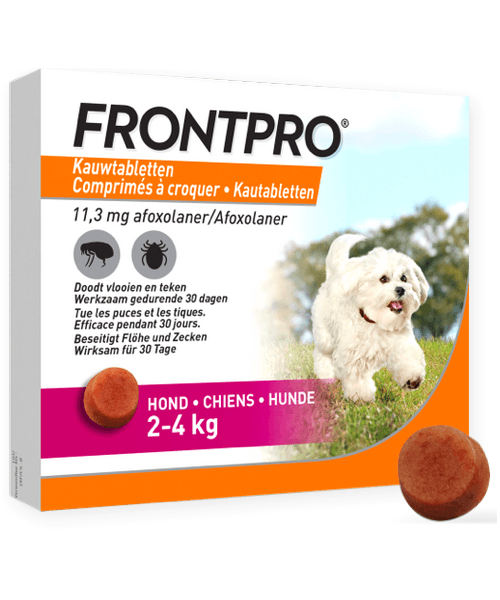 Frontpro Kauwtablet Hond S Vlooien/Tekenpil - Onlinedierenwereld