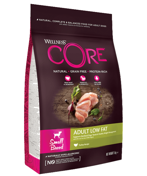 Wellness CORE Small Breed Adult Low Fat Kalkoen - Onlinedierenwereld