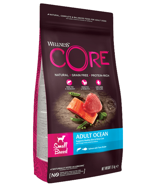 Wellness CORE Small Breed Adult Ocean Zalm met Tonijn (1,5 kg) - Onlinedierenwereld