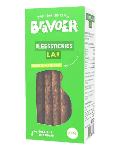 Bravoer Vleesstickies Lam (beloningssnack)