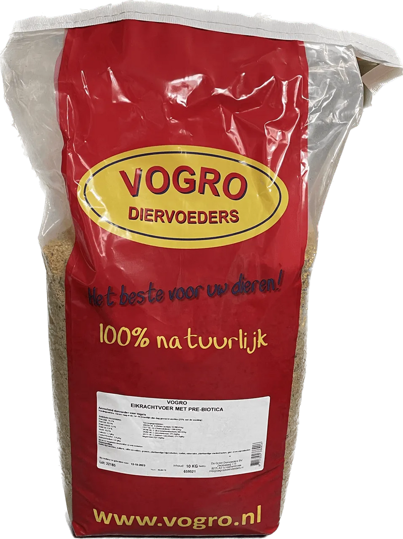 Vogro Ei-krachtvoer rul 10 kg (Bevat tevens PREBIOTICA)