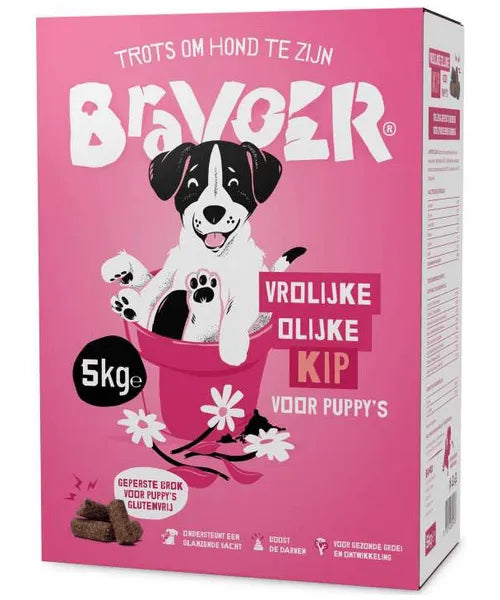 Bravoer Vrolijke Olijke Kip 5 kg (Geperste brok)
