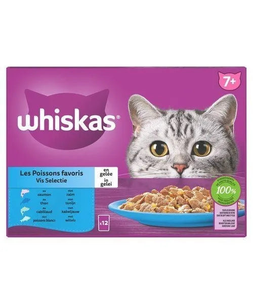 Whiskas Pouch MP 7+ Vis Selectie Gelei - Onlinedierenwereld