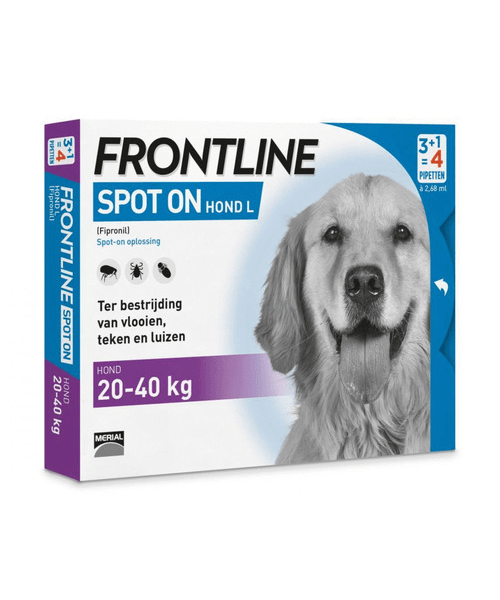 Frontline Spot On 3 Large Hond (4 pip) - Onlinedierenwereld