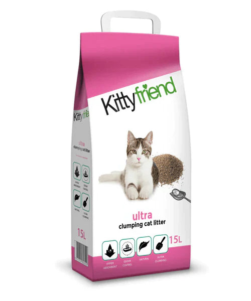 Kitty Friend Ultra Clumping Rood (15 ltr) - Onlinedierenwereld