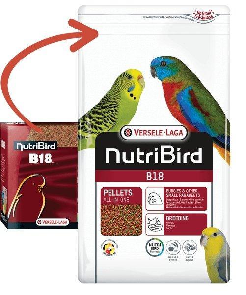 NutriBird B18 kweekvoer voor gras- en andere kleine parkieten. - Onlinedierenwereld