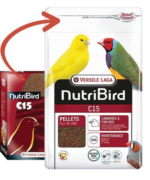 NutriBird C15 Onderhoudsvoer voor Kanaries, Tropische en Inlandse vogels - Onlinedierenwereld
