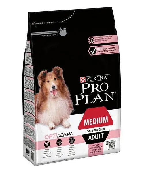 Pro Plan Medium Adult Sensitive Skin Optiderma Zalm - Onlinedierenwereld