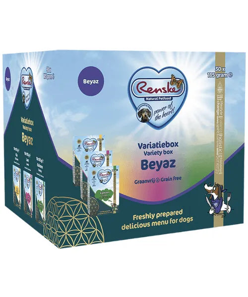Renske Variatiebox Beyaz Kip|Lam|Kalkoen (30 x 185g) - Onlinedierenwereld
